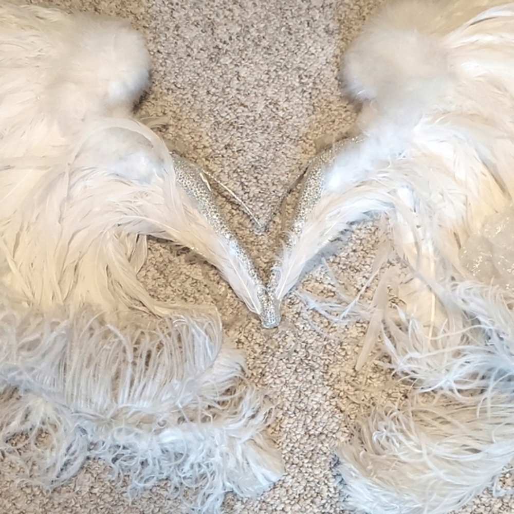 VICTORIA'S SECRET Angel FASHION SHOW Angel Wings White & Silver RARE 💎